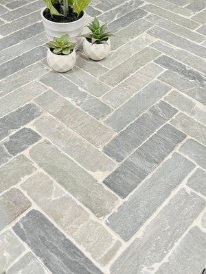Kandla Grey Outdoor Sandstone Pavers - 200x50x30mm