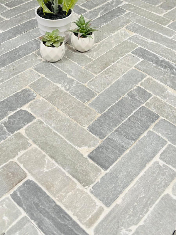 Kandla Grey Outdoor Sandstone Pavers - 200x50x30mm