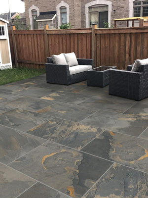 Multi Grey Outdoor Porcelain Tiles - 900x600x16mm