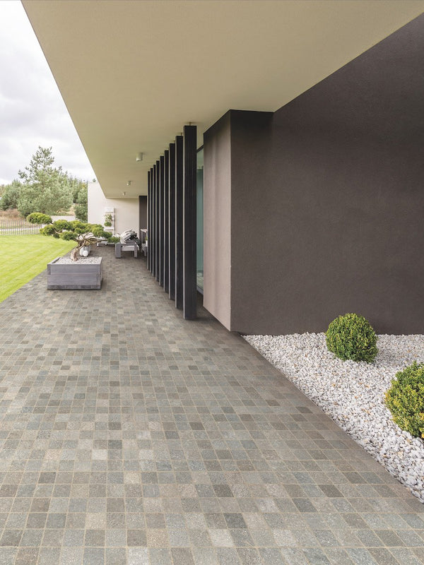 Grigio Cobble Effect Outdoor Porcelain Paving Slabs- 600x600