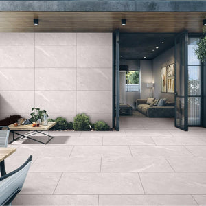 Himalayan White Porcelain Outdoor Paving Tiles- 900x600x16mm