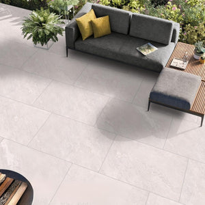 Himalayan White Porcelain Outdoor Paving Tiles- 900x600x16mm