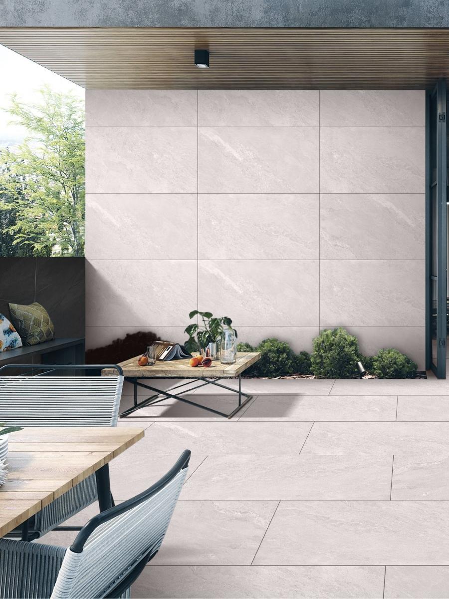 Himalayan White Porcelain Outdoor Paving Tiles- 900x600x16mm