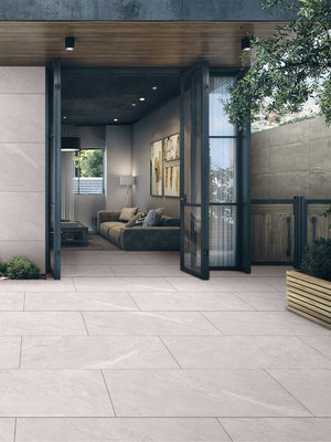 Himalayan White Porcelain Outdoor Paving Tiles- 900x600x16mm