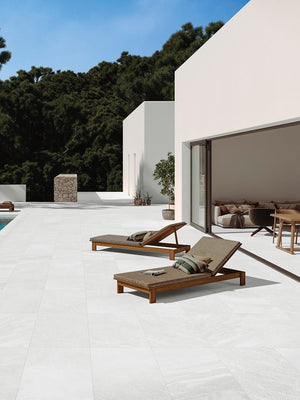 Idemo White Premium Outdoor Porcelain Paving Slabs - 900x600x16mm