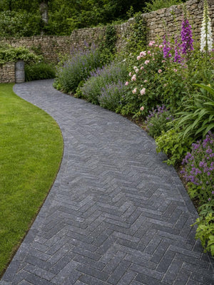 Melly Grey Natural Limestone Slim Sett Pavers - 200x50x40mm