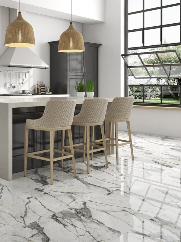 Invisible White Porcelain Tile - 750x750mm