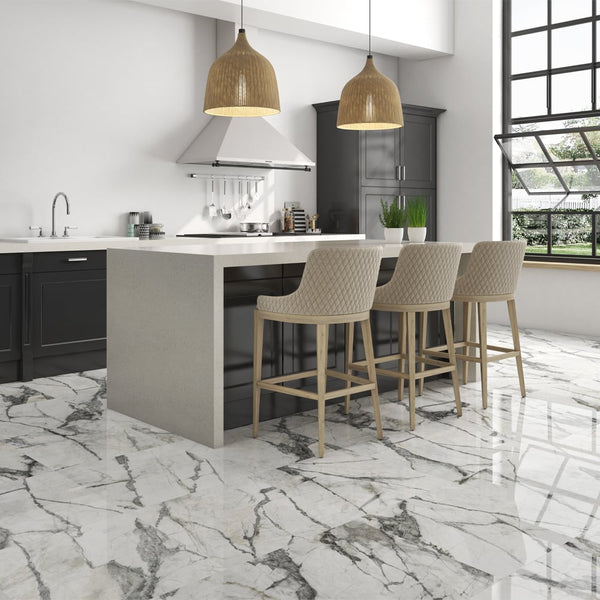 Invisible White Porcelain Tile - 750x750mm