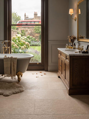 Jersey Beige Antique Chiselled Edge Porcelain Tile - 600x400x9.5mm