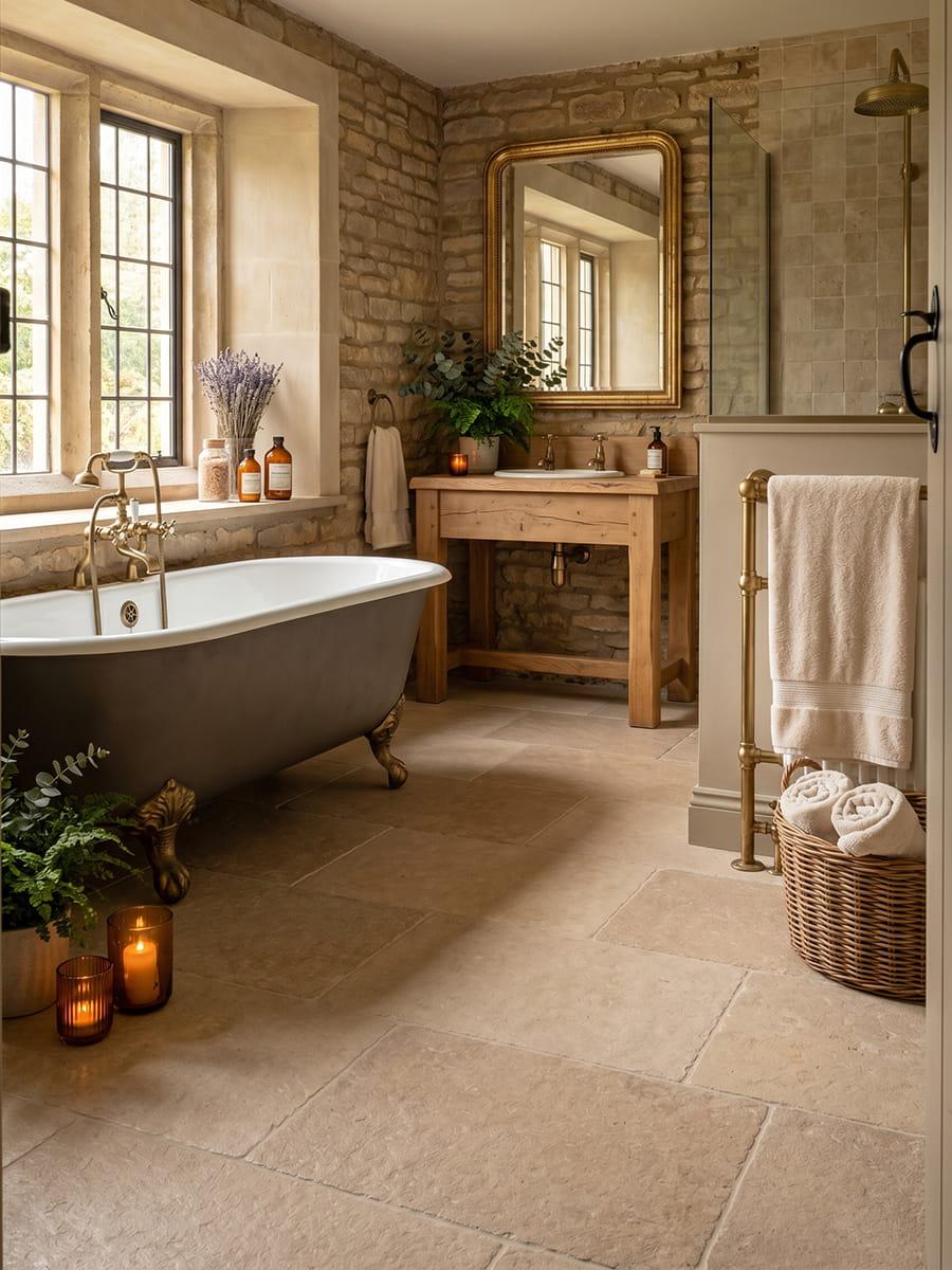 Jersey Beige Antique Chiselled Edge Porcelain Tile - 900x600x9.5mm