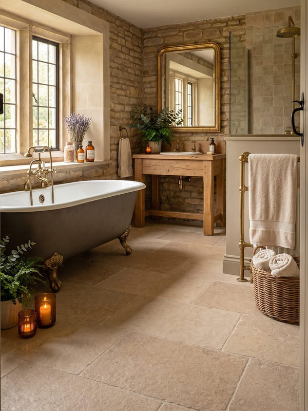 Jersey Beige Antique Chiselled Edge Porcelain Tile - 900x600x9.5mm