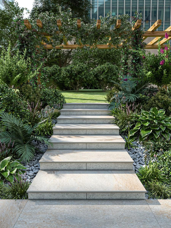 Jurassic Quartzite Porcelain Bullnose Tiles - 900x450x20mm