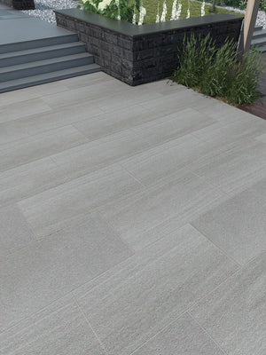 Kandla Grey Sawn and Flamed Sandstone Slabs - 900x600 Pack