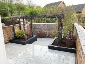 Kandla Grey Outdoor Porcelain Slabs - Mix Size Pack