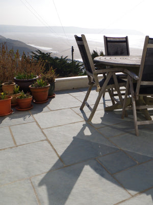 Kota Blue Natural Limestone Paving Slabs - Mix Size Patio Pack