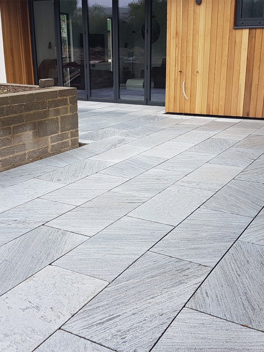 Lincoln Grey Single Size Marble Paving Slabs - 600x600 Pack