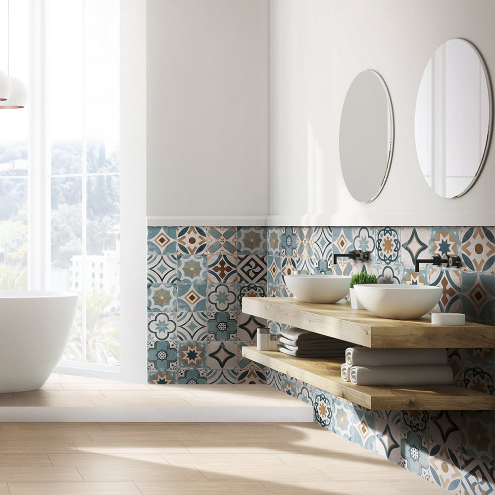 Tile Loop Loop Italian Patterned Wall & Floor Tiles - 200x200mm