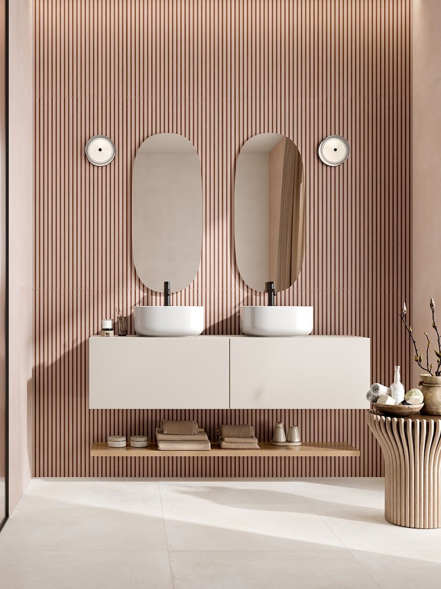 Ludo Nova Cipria Cotto Luxury Italian Fluted Wall Tile - 1200x600mm