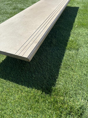 Luna Sand Porcelain Bullnose Tiles - 1200x300x20mm