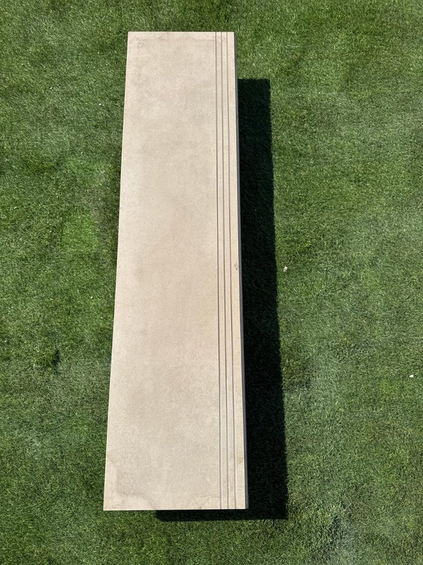 Luna Sand Porcelain Bullnose Tiles - 1200x300x20mm