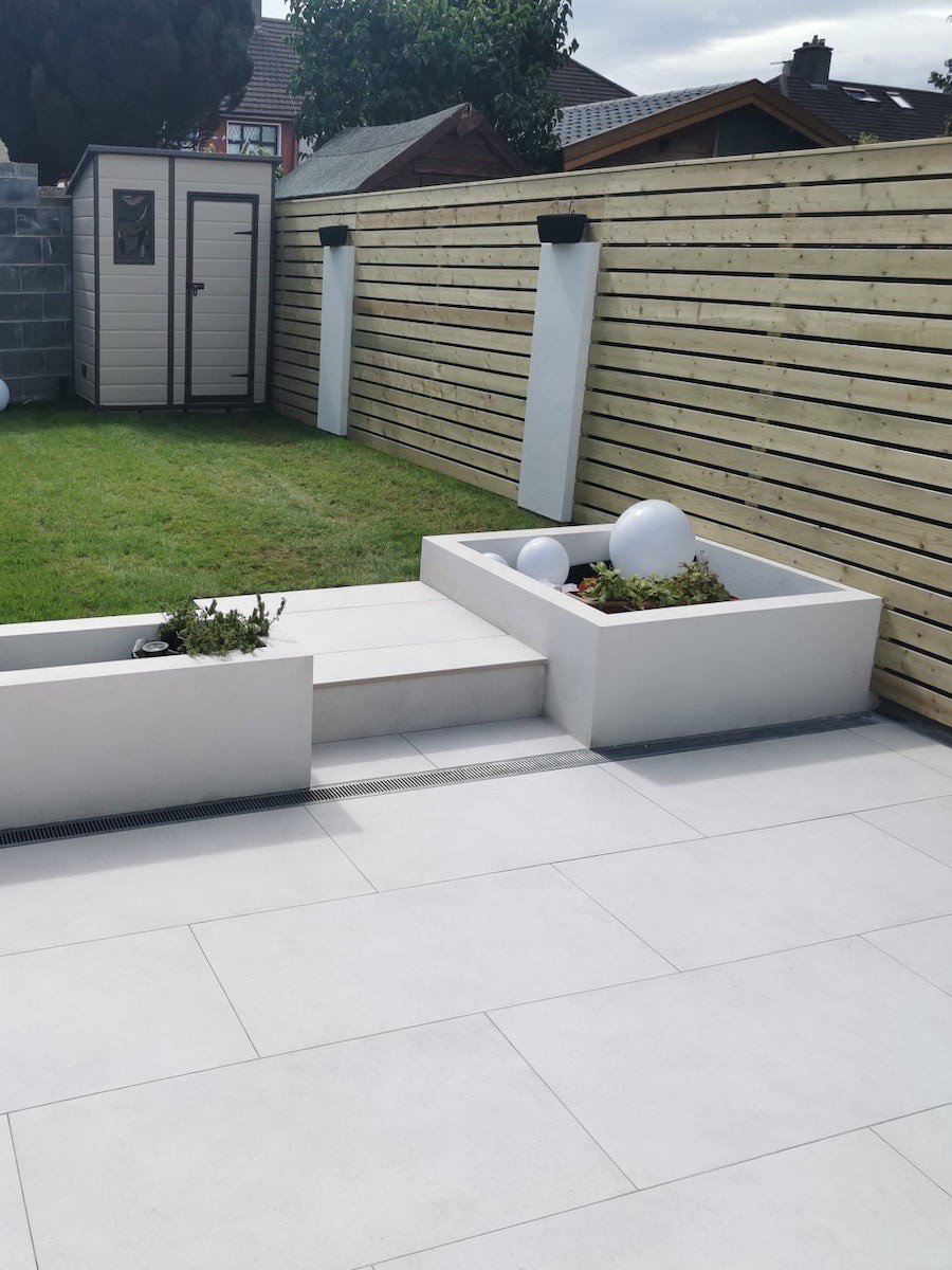 Earth White Virtue Vitrified Outdoor Porcelain Paving Slabs - 900x600x20mm