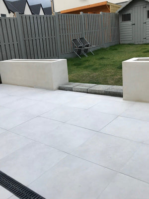 Luna White Outdoor Porcelain Slabs - 600x600x20mm