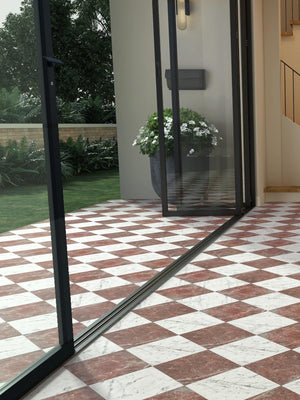Lusso Carrara Marble Effect Porcelain Paving Slabs - 300x300x20mm
