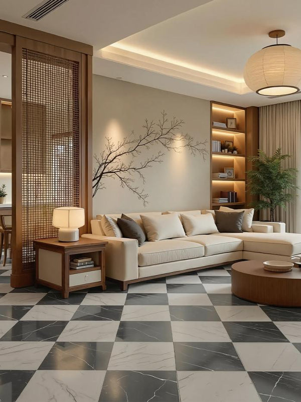 Lusso Gold Marble Effect Porcelain Tile - 300x300x12mm