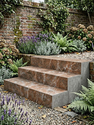 Lusso Rosso Drop Face for Steps, Coping & Pool Edging - 1200x400x100mm
