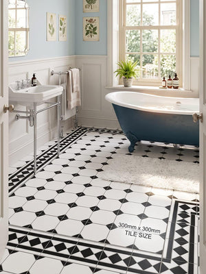Madeira Black Ceramic Tile - 330x330x10mm