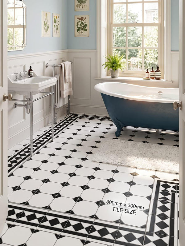 Madeira Black Ceramic Tile - 330x330x10mm
