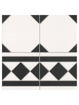 Madeira Black Border Tile - 330x330x10mm