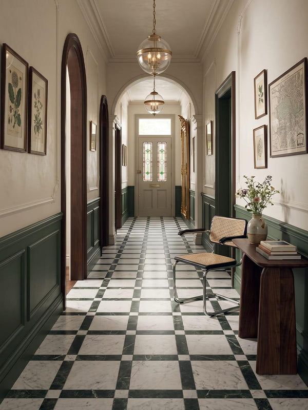 Majestic Carrara Verde Italian Marble Effect Tile - 450x450mm