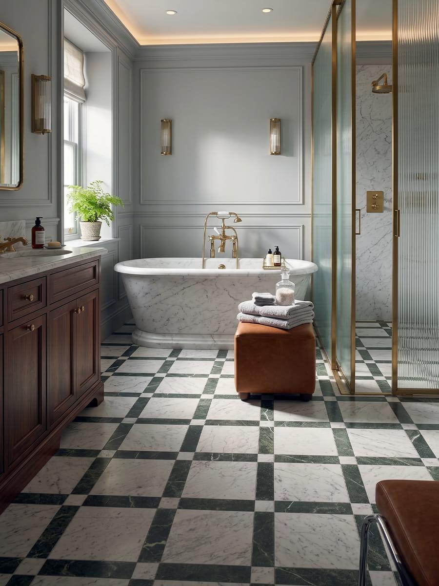 Majestic Carrara Verde Italian Marble Effect Tile - 450x450mm