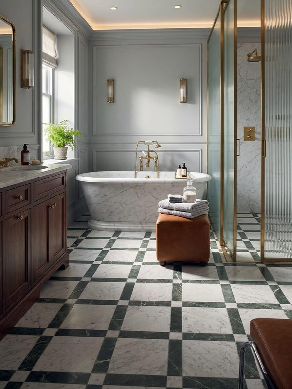 Majestic Carrara Verde Italian Marble Effect Tile - 450x450mm