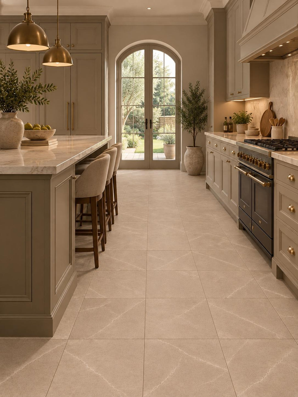 Majestic Cosmo Crema Italian Marble Effect Porcelain Tiles - 300x300x9mm