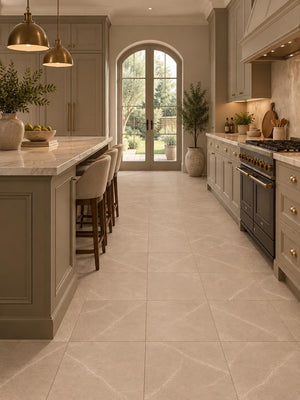 Majestic Cosmo Crema Italian Marble Effect Porcelain Tiles - 300x300x9mm
