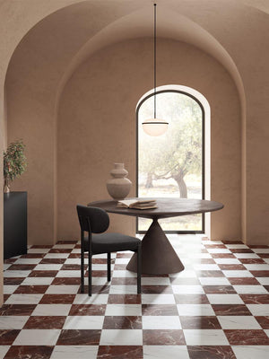 Majestic Rosso Levanto Italian Marble Effect Porcelain Tile - 300x300x9mm