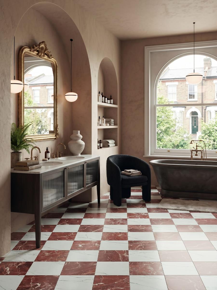 Majestic Carrara Italian Marble Effect Porcelain Tile - 300x300x9mm