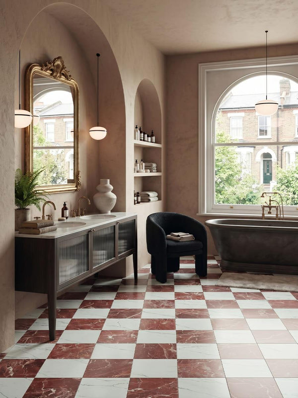 Majestic Carrara Italian Marble Effect Porcelain Tile - 300x300x9mm