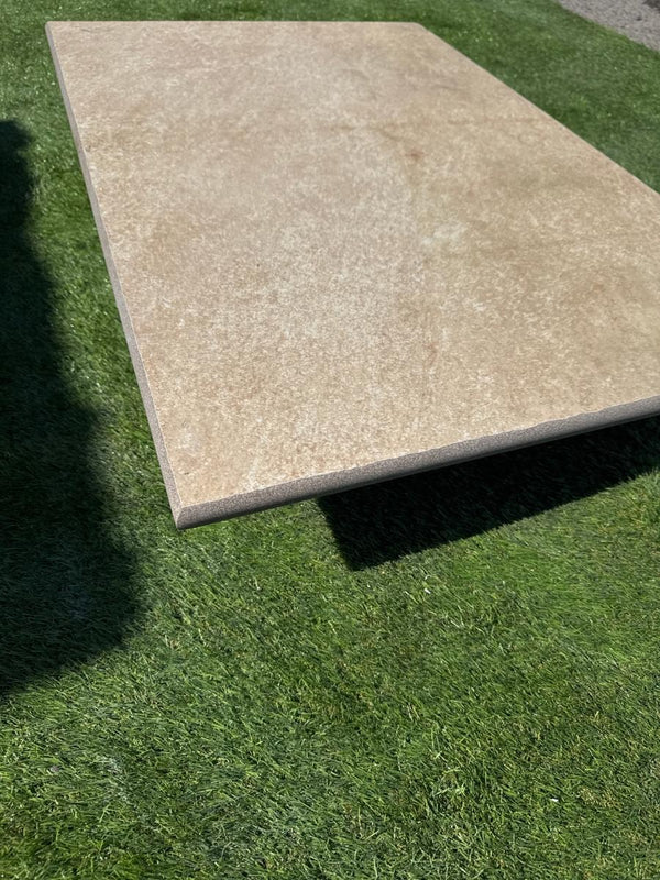 Manhattan Beige Porcelain Bullnose Tiles - 900x600x20mm
