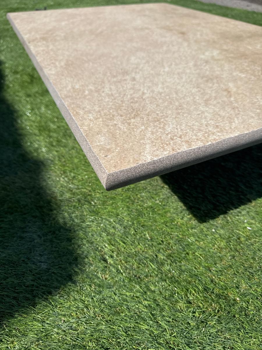Manhattan Beige Porcelain Bullnose Tiles - 900x600x20mm