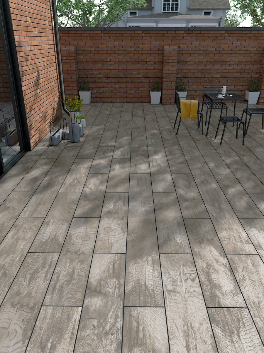 Cedar Maple Wood Virtue Vitrified Porcelain Paving Slabs - 1200x300 pack