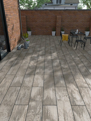 Cedar Maple Wood Virtue Vitrified Porcelain Paving Slabs - 1200x300 pack