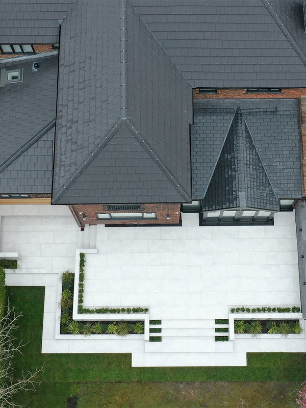 Marbella White King Size Porcelain Paving Slabs - 1200x600 Pack