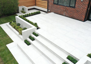 Marbella White King Size Porcelain Paving Slabs - 1200x600 Pack