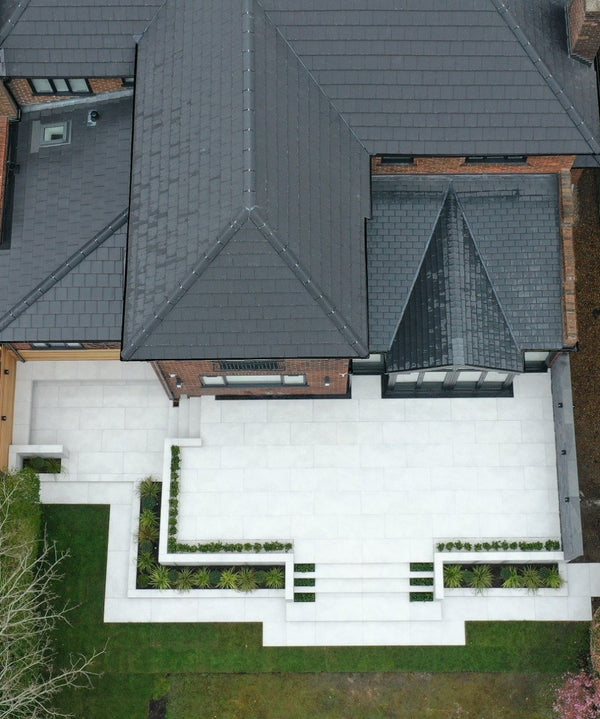 Marbella White King Size Porcelain Paving Slabs - 1200x600 Pack