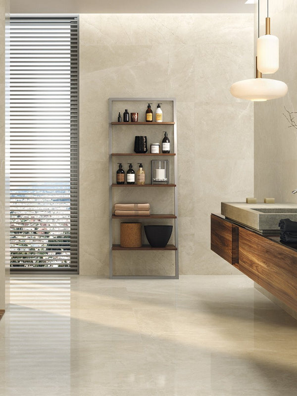 Marfil Ivory XXXL Polished Gloss Porcelain Wall & Floor Tiles - 1200x600(mm)