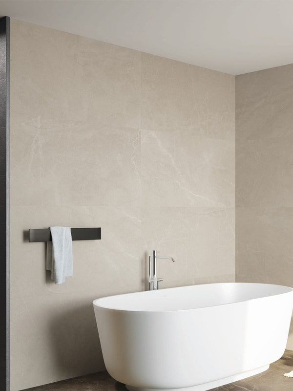 Marfil Ivory XXXL Polished Gloss Porcelain Wall & Floor Tiles - 1200x600(mm)