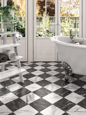 Marquina White Victorian Tiles - 200x200mm